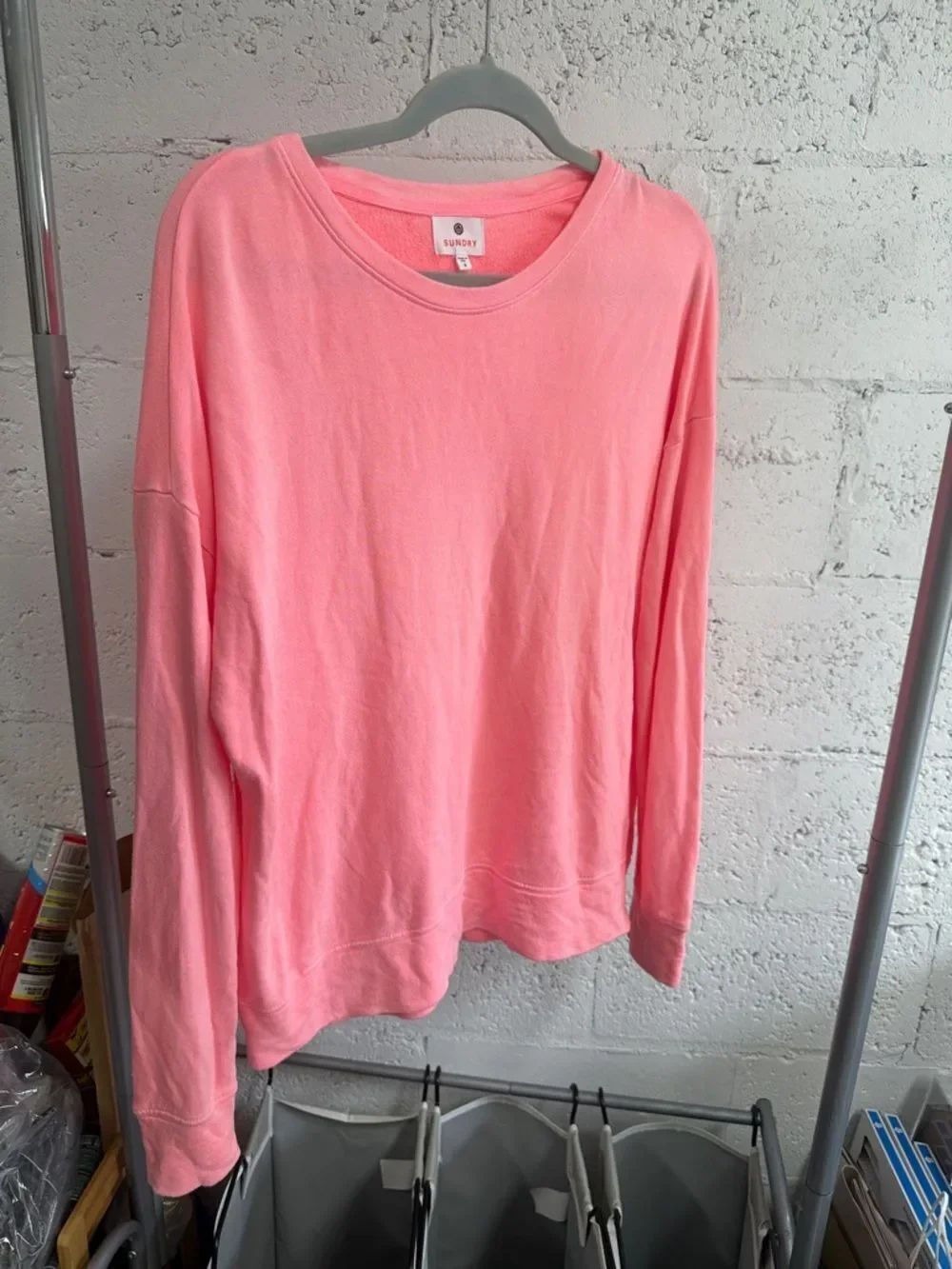 Sundry Coral Pink Lightweight Crewneck Sweatshirt Size 2 - LIKE NEW Long Sleeve